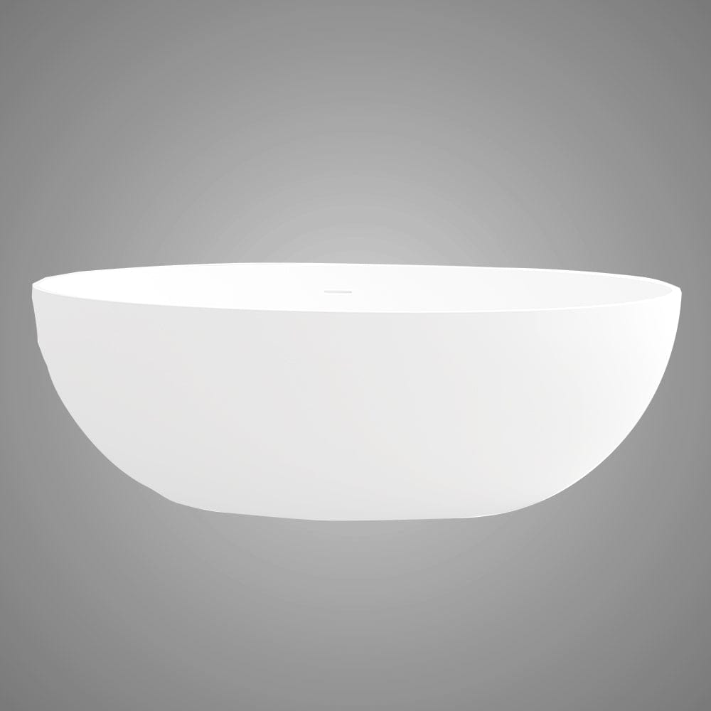 67" Extra Wide Mian Solid Surface Stone Resin Freestanding Bathtub with Integral Drain and Overflow