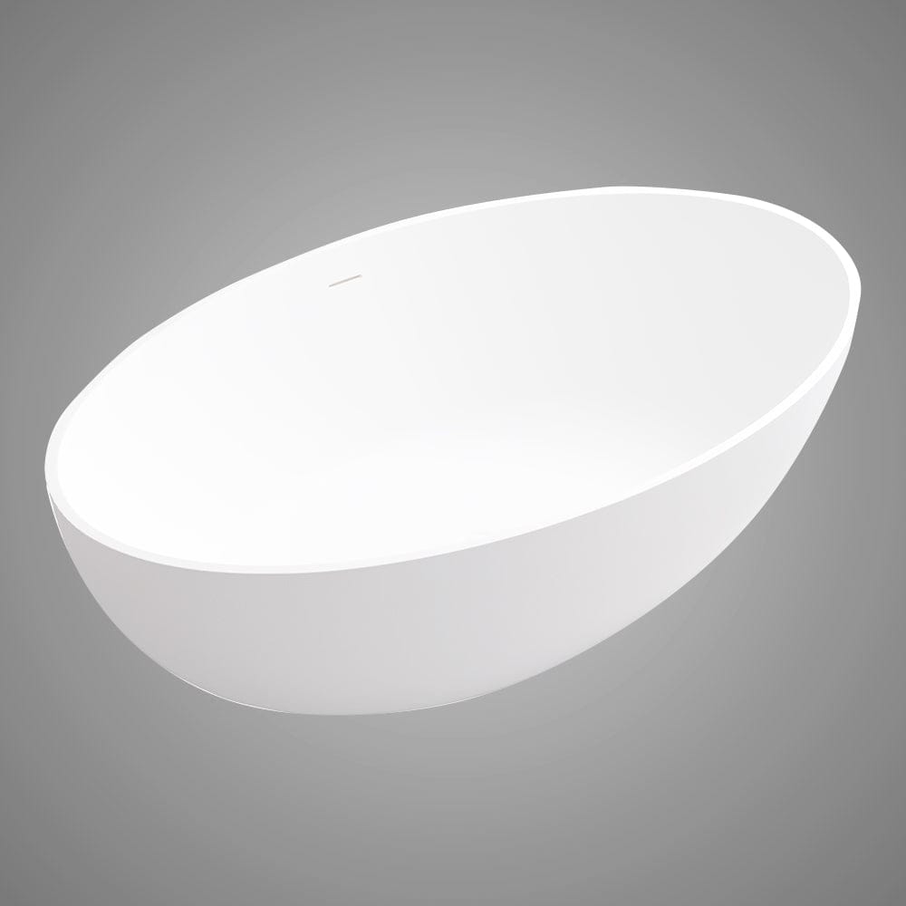 67" Extra Wide Mian Solid Surface Stone Resin Freestanding Bathtub with Integral Drain and Overflow