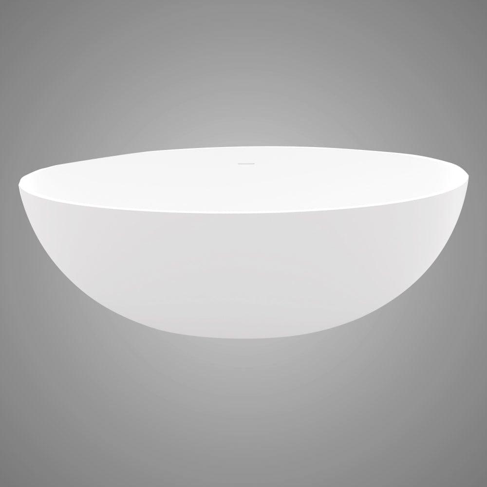 67" Extra Wide Mian Solid Surface Stone Resin Freestanding Bathtub with Integral Drain and Overflow