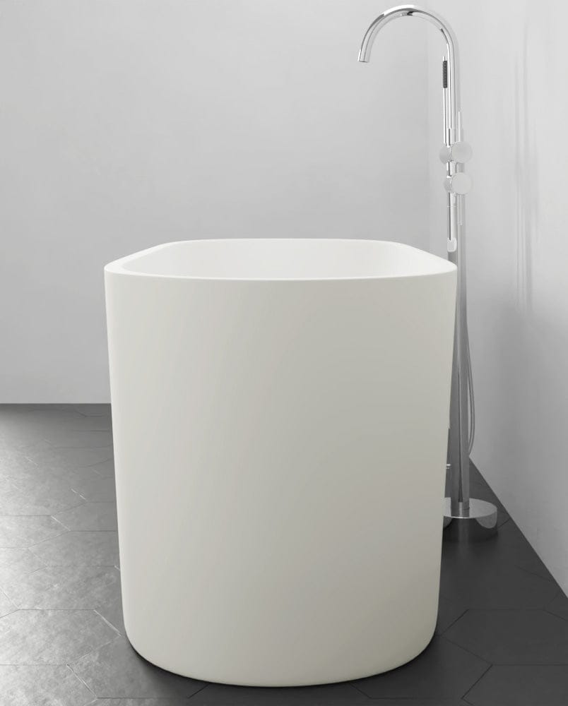 67" Fortson Solid Surface Stone Resin Freestanding Bathtub