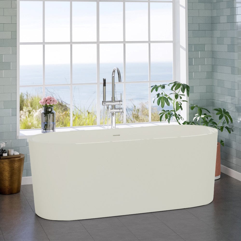 67" Fortson Solid Surface Stone Resin Freestanding Bathtub