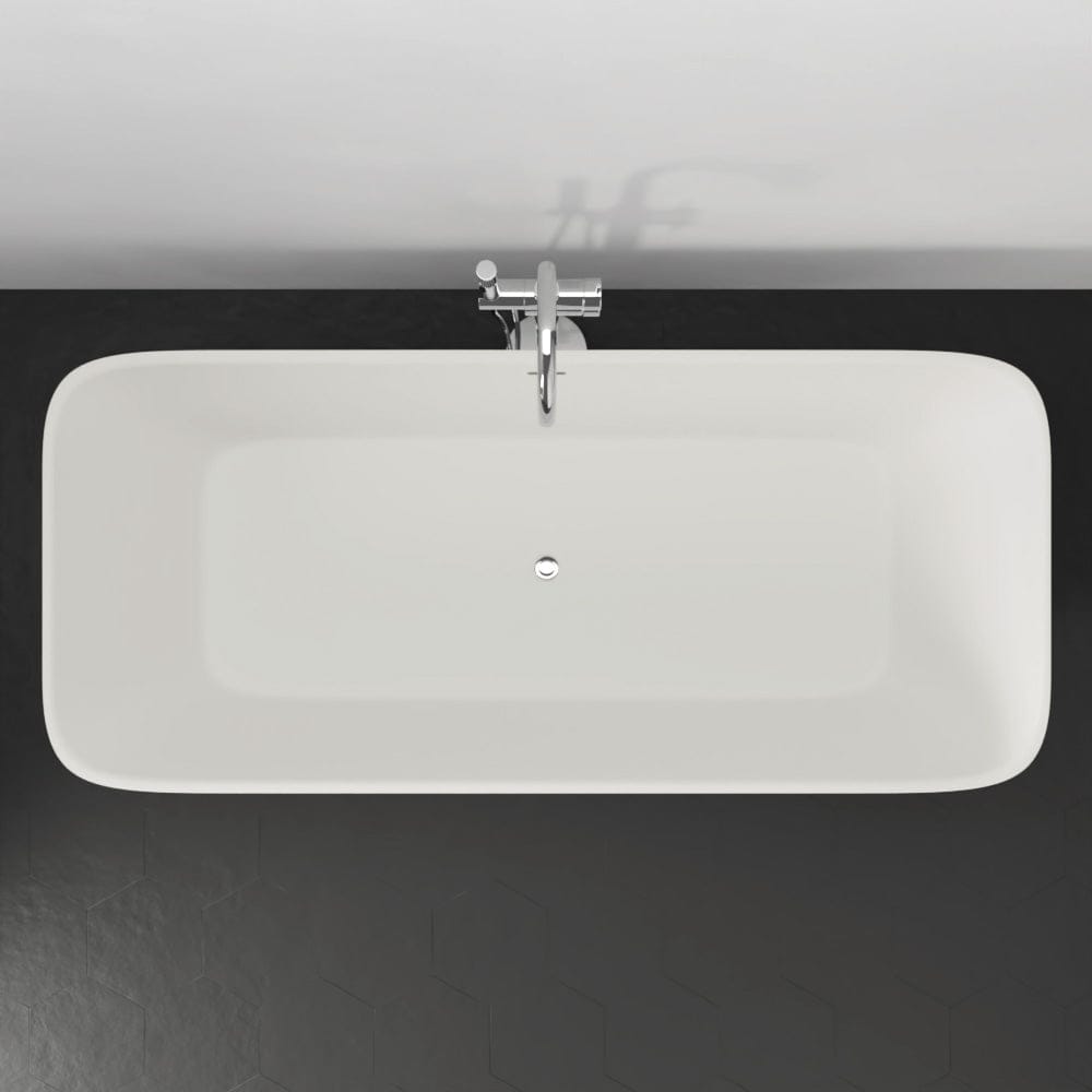 67" Geneseo Solid Surface Stone Resin Freestanding Bathtub