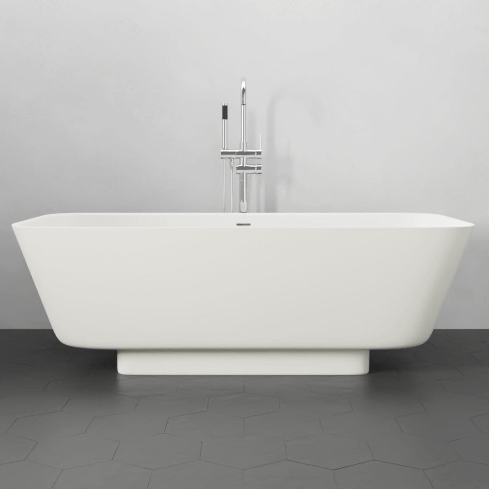 67" Geneseo Solid Surface Stone Resin Freestanding Bathtub