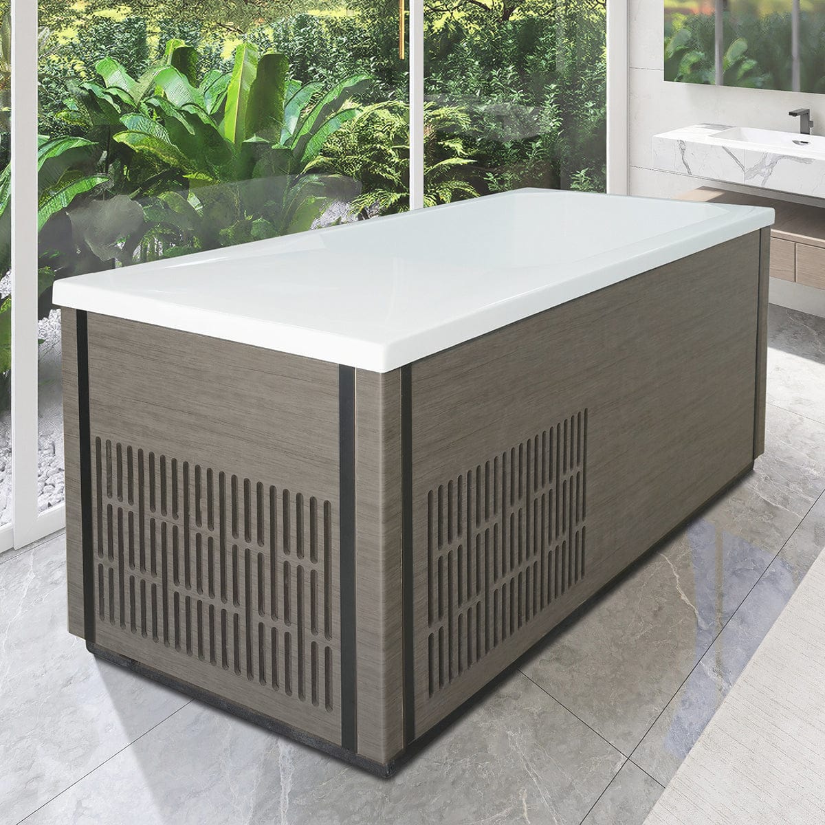 67" Isolde Cold Plunge Acrylic Rectangular Freestanding Tub
