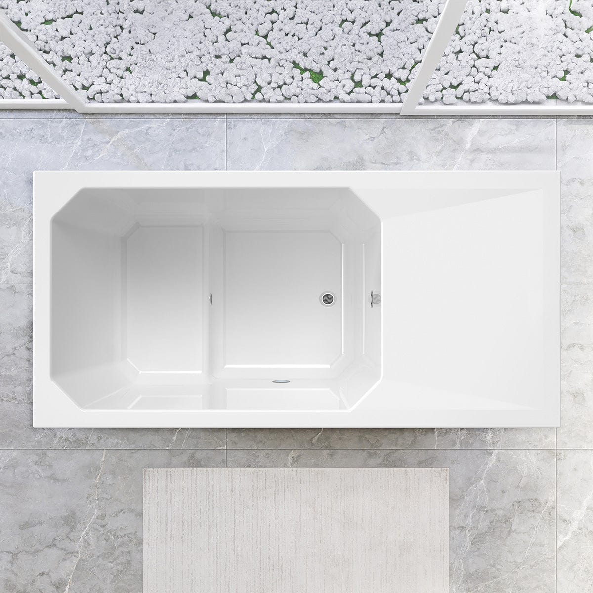 67" Isolde Cold Plunge Acrylic Rectangular Freestanding Tub