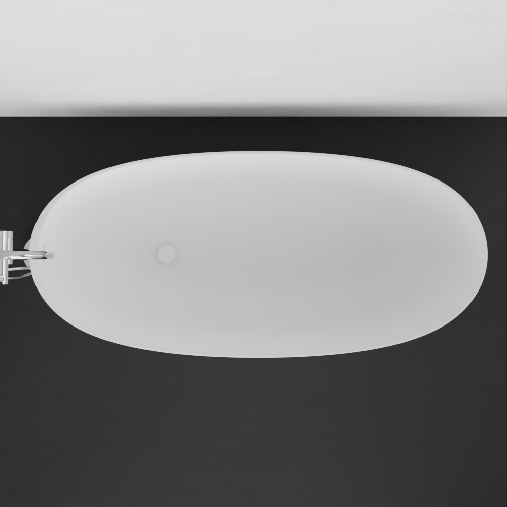 67" Razen Solid Surface Stone Resin Freestanding Bathtub