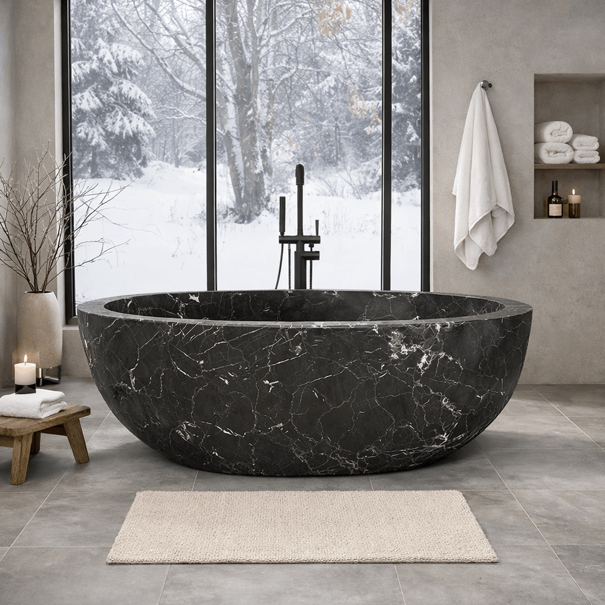 67" Sturgeon Marble Freestanding Tub