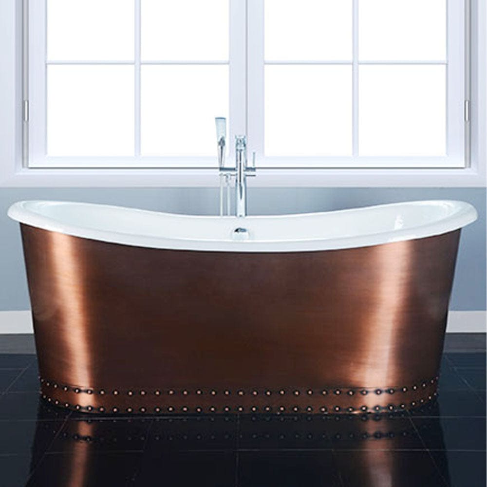 67" Sumrall Cast Iron Steel Skirted Bateau Tub
