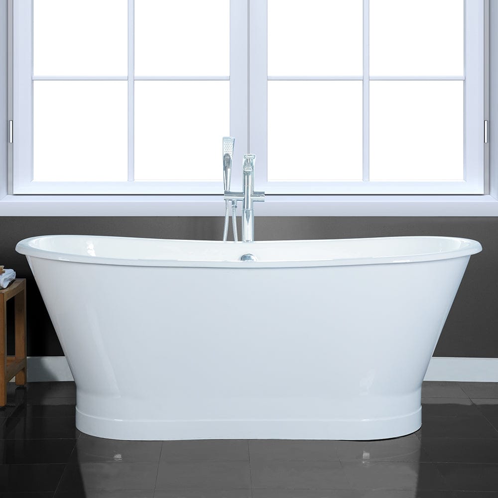 67" Tomball Cast Iron Skirted Bateau Tub