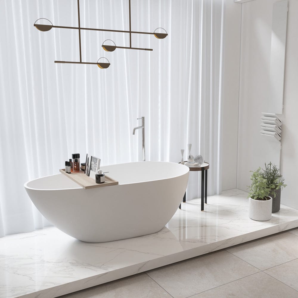 67" Topaz Solid Surface Stone Resin Freestanding Bathtub