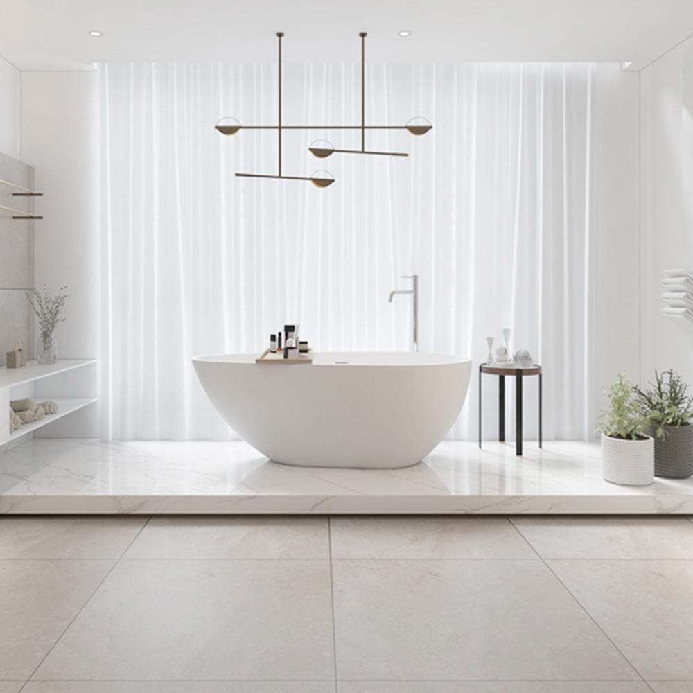 67" Topaz Solid Surface Stone Resin Freestanding Bathtub