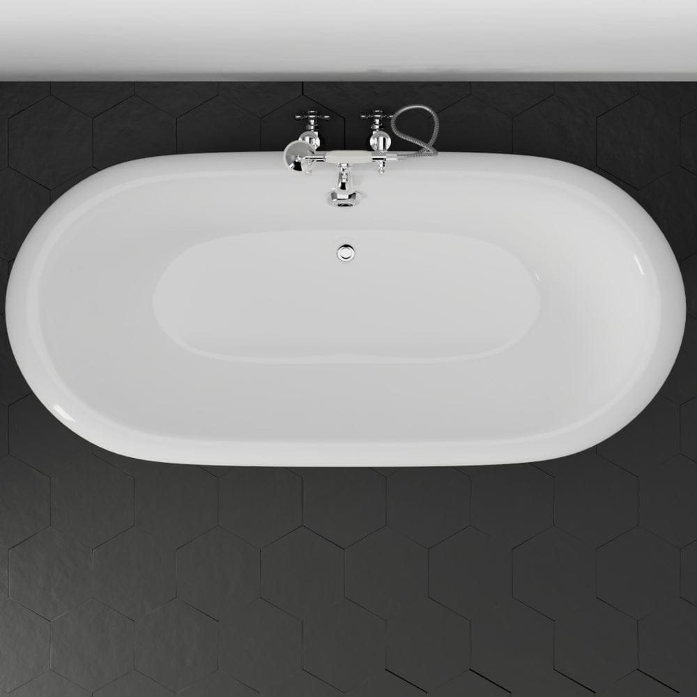 68" Cypress Cast Iron Double-Ended Roll-Top Tub with Pedestal