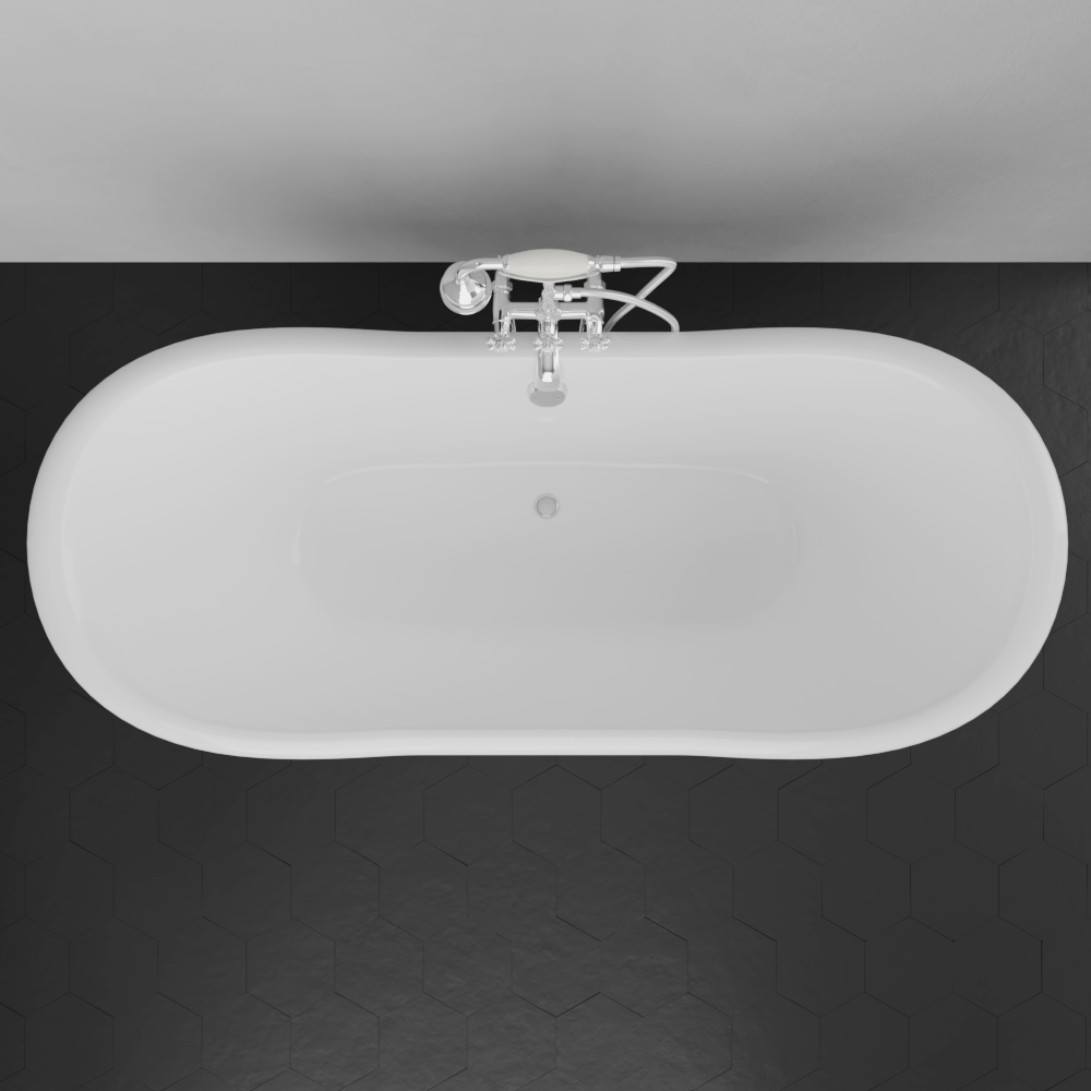 68" Duchess Acrylic Double-Slipper Clawfoot Tub