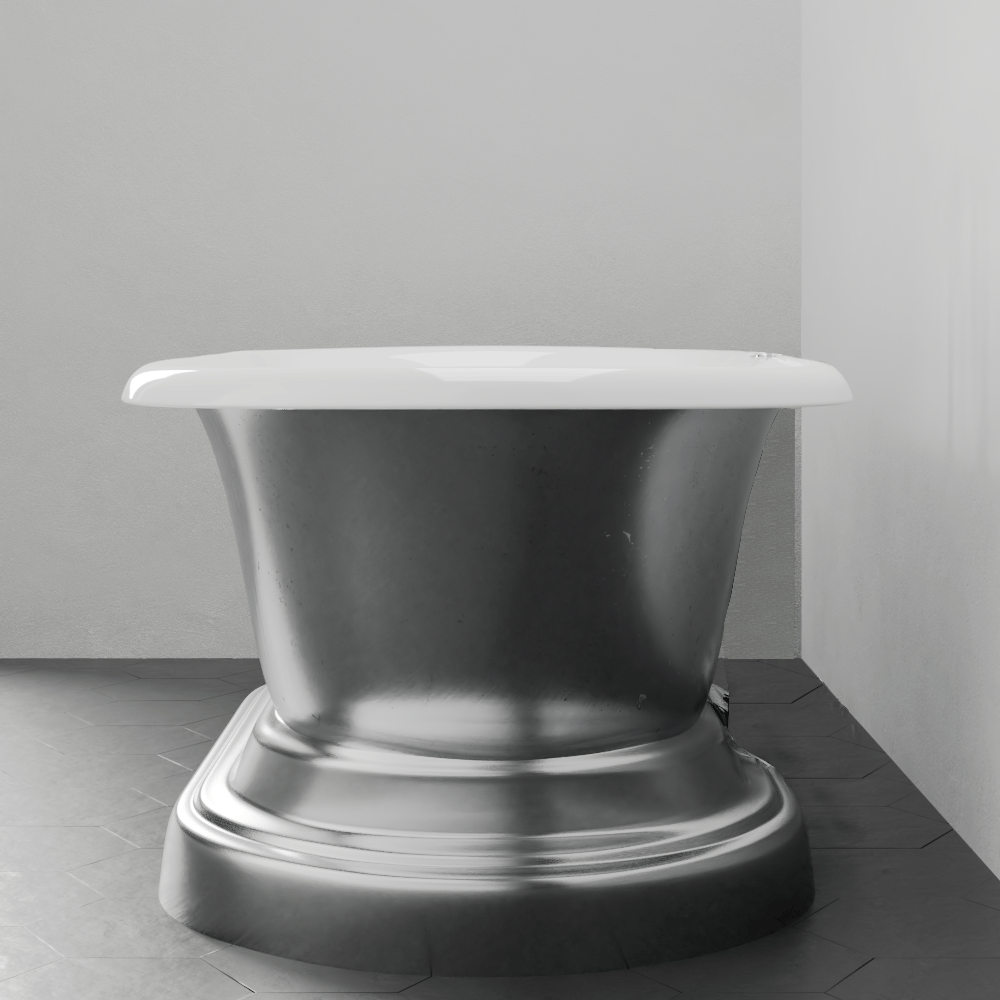 68" Luna Cast Iron Double-Ended Roll-Top Tub with Pedestal - Burnished Exterior Finish
