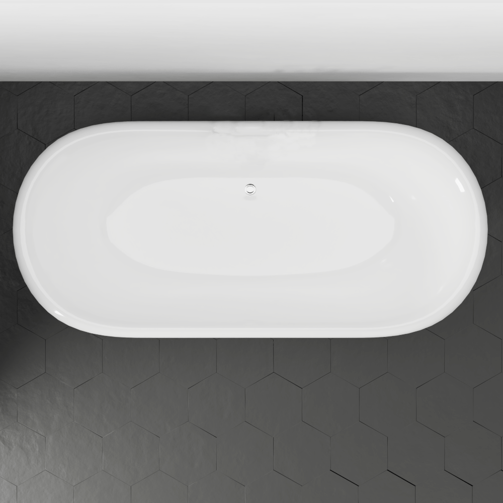 68" Luna Cast Iron Double-Ended Roll-Top Tub with Pedestal - Burnished Exterior Finish