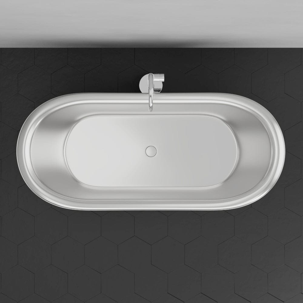 70" Gibbon Double Slipper Copper Freestanding Tub - Satin Nickel Interior with Black Exterior