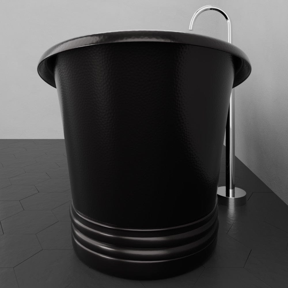 71" Eden Hammered Copper Pedestal Tub - Dark Copper Antique