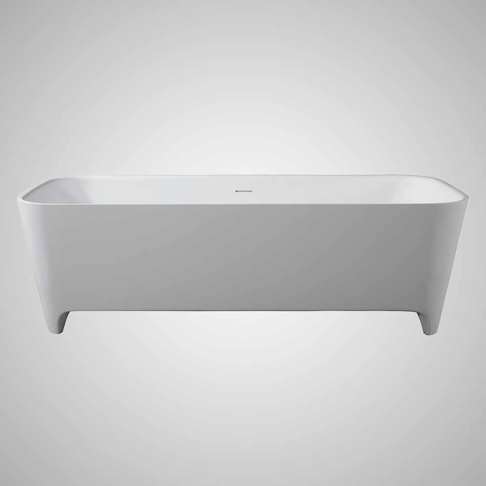71" Farnon Solid Surface Stone Resin Rectangular Bathtub with Feet