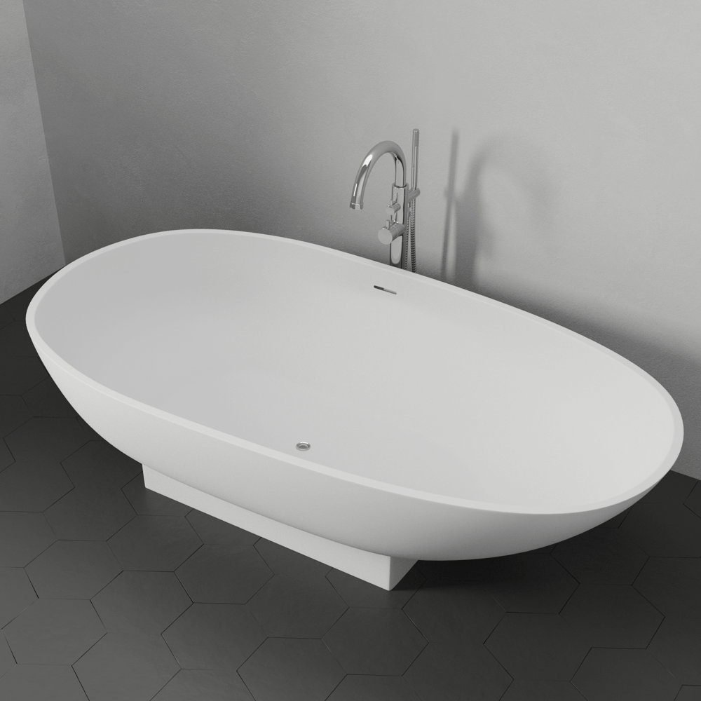 71" Madrid Solid Surface Stone Resin Freestanding Bathtub