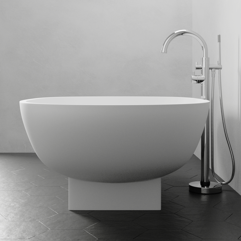 71" Madrid Solid Surface Stone Resin Freestanding Bathtub
