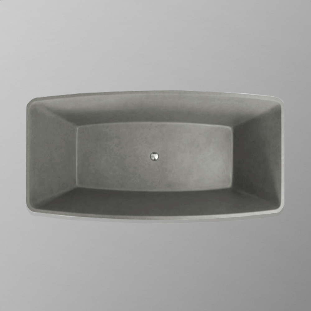 71" Montgomery Natural Concrete Rectangular Freestanding Tub - Smooth