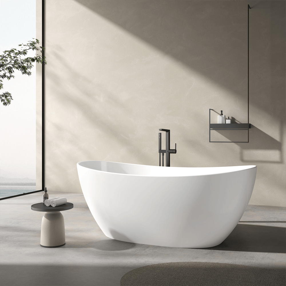 72" Bandon Solid Surface Stone Resin Freestanding Tub - Matte