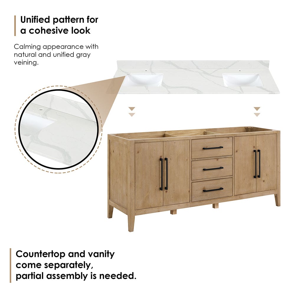 72" Belvedere Single Vanity for Undermount Sink