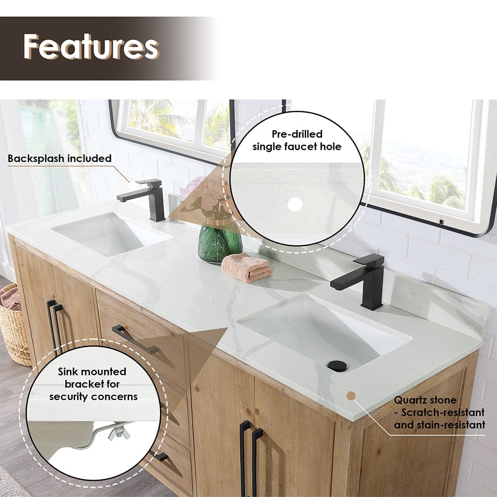 72" Belvedere Single Vanity for Undermount Sink