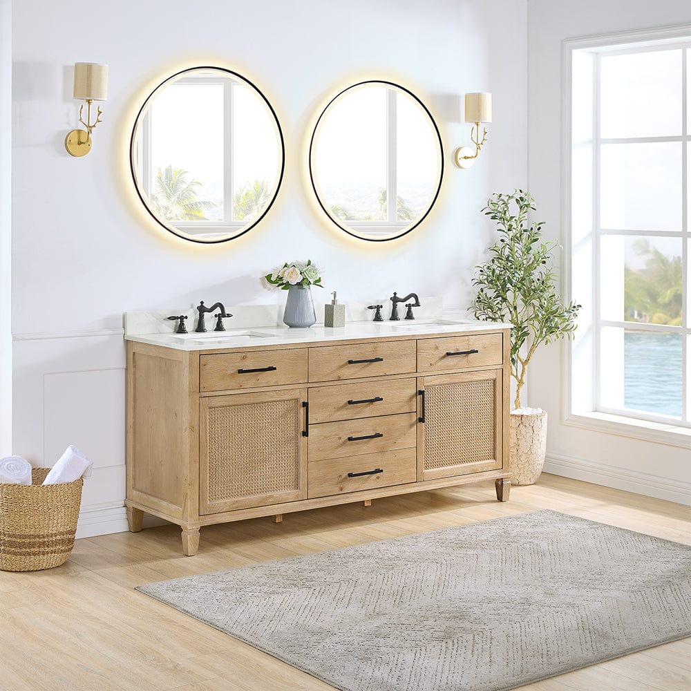 72" Catalpa Single Bathroom Vanity - Weathered Fir