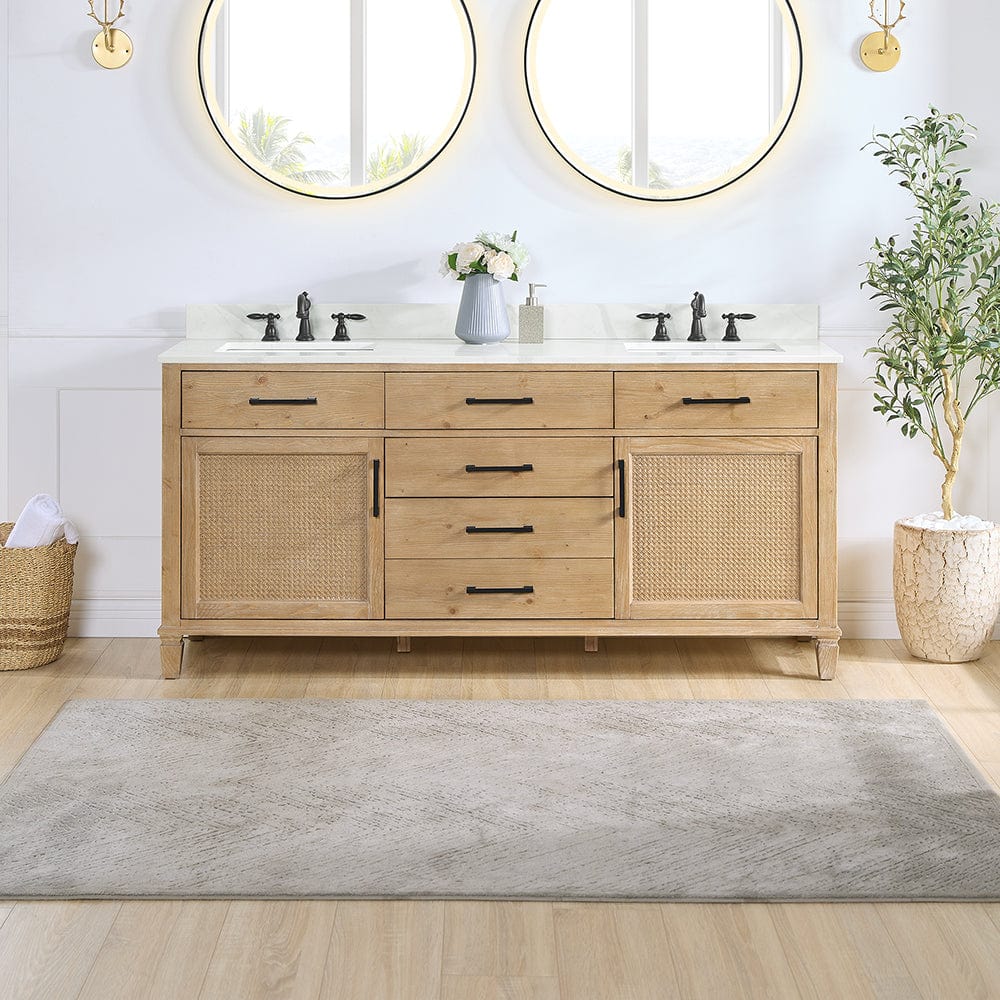 72" Catalpa Single Bathroom Vanity - Weathered Fir