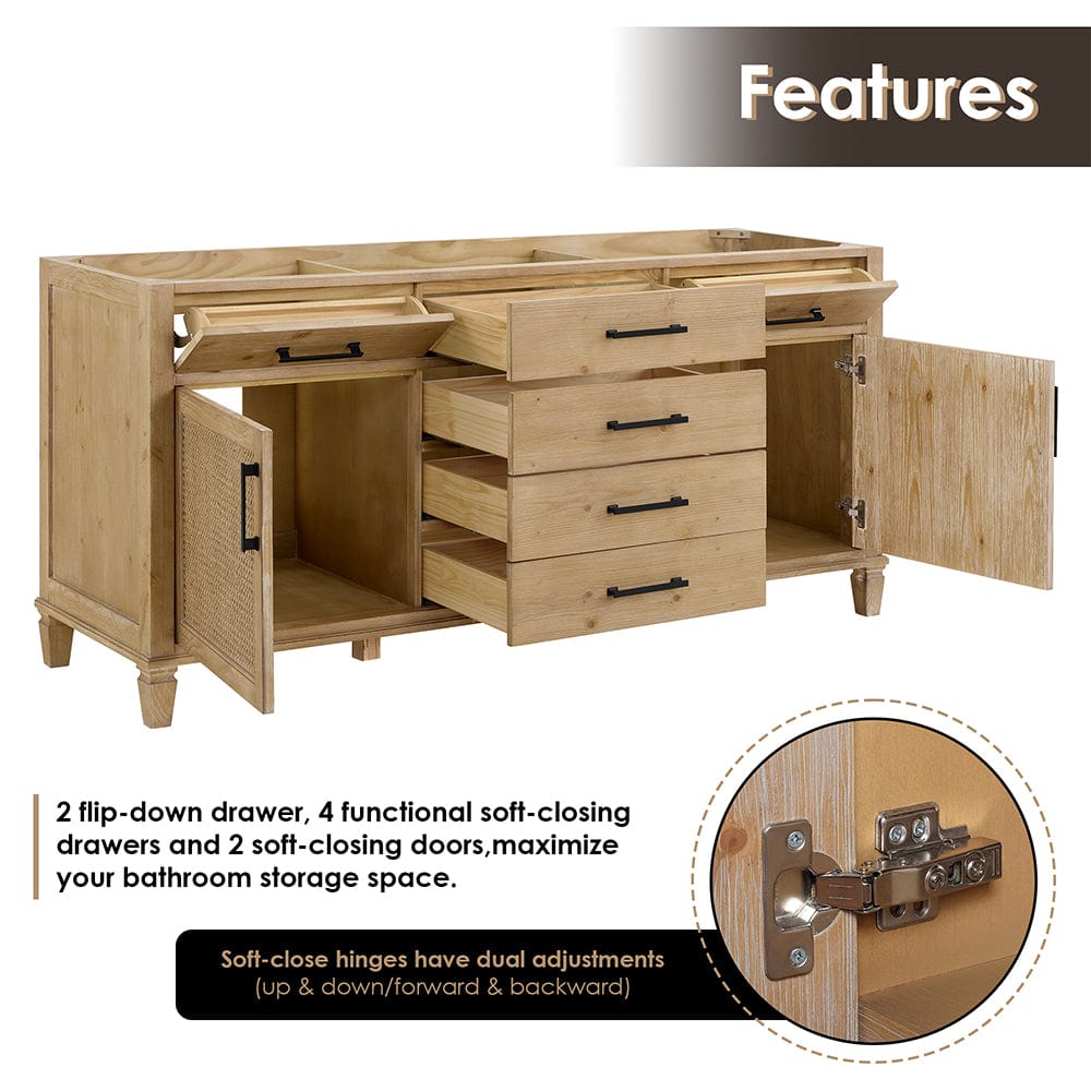 72" Catalpa Single Bathroom Vanity - Weathered Fir