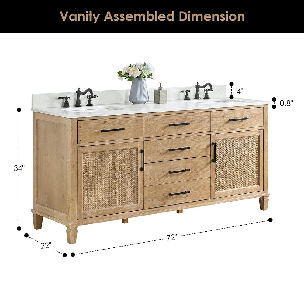 72" Catalpa Single Bathroom Vanity - Weathered Fir