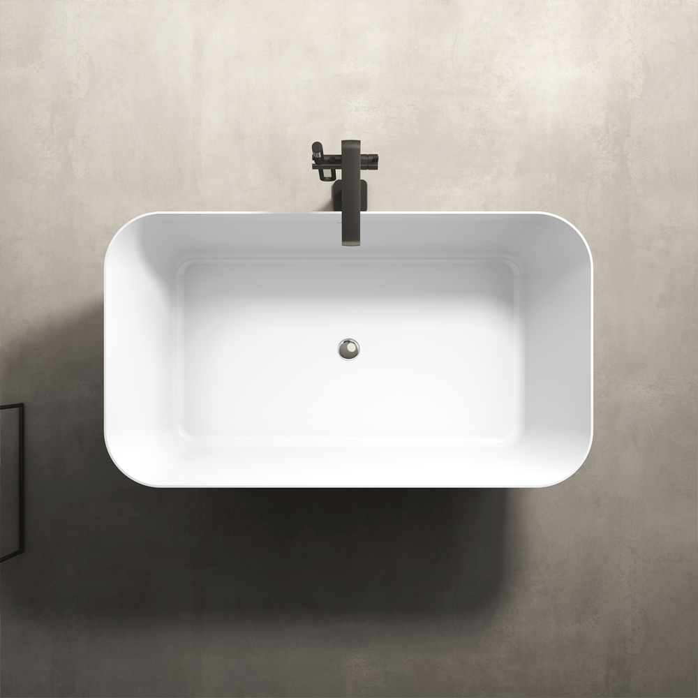 72" Extra Wide Bazel Solid Surface Stone Resin Freestanding Tub - Matte