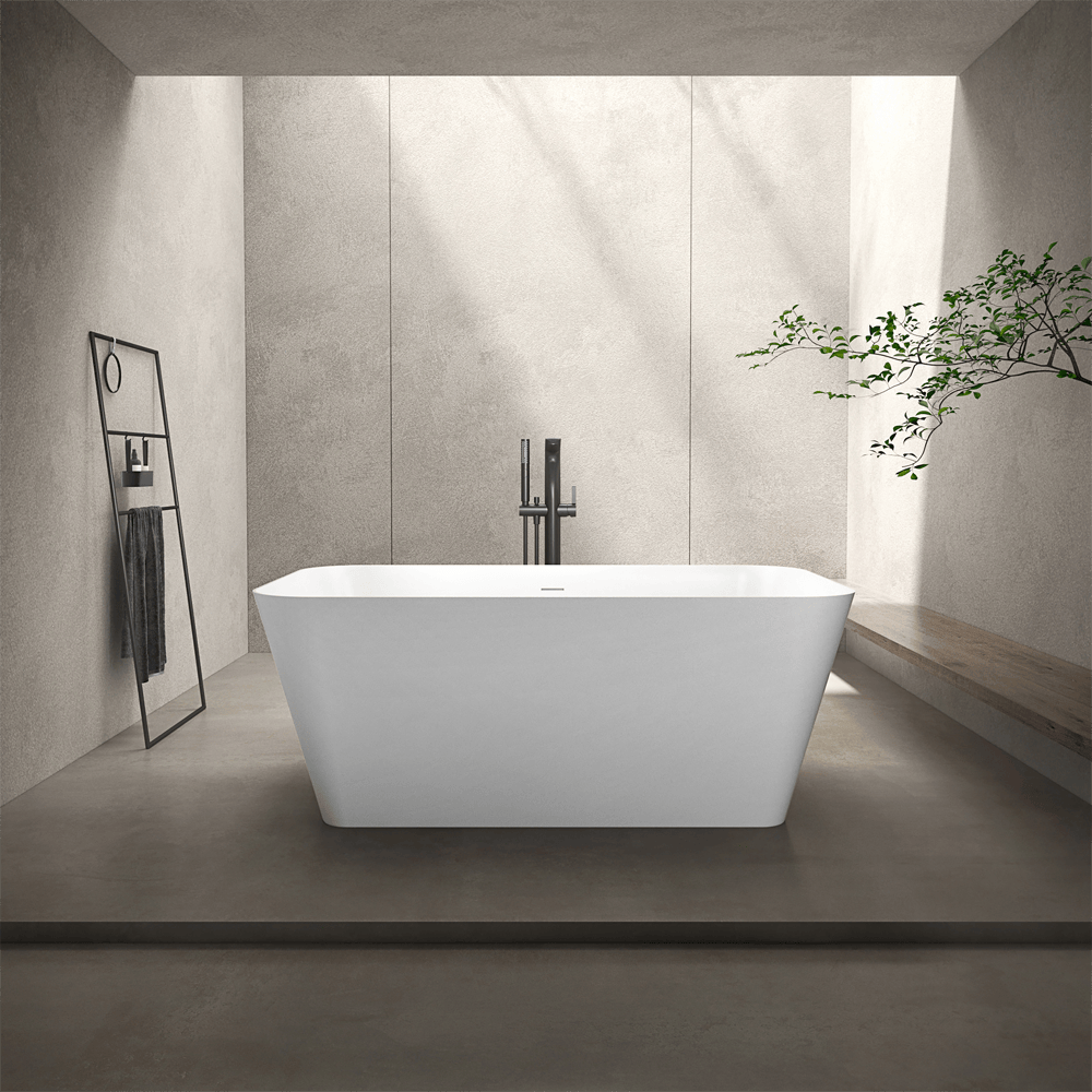 72" Extra Wide Bazel Solid Surface Stone Resin Freestanding Tub - Matte
