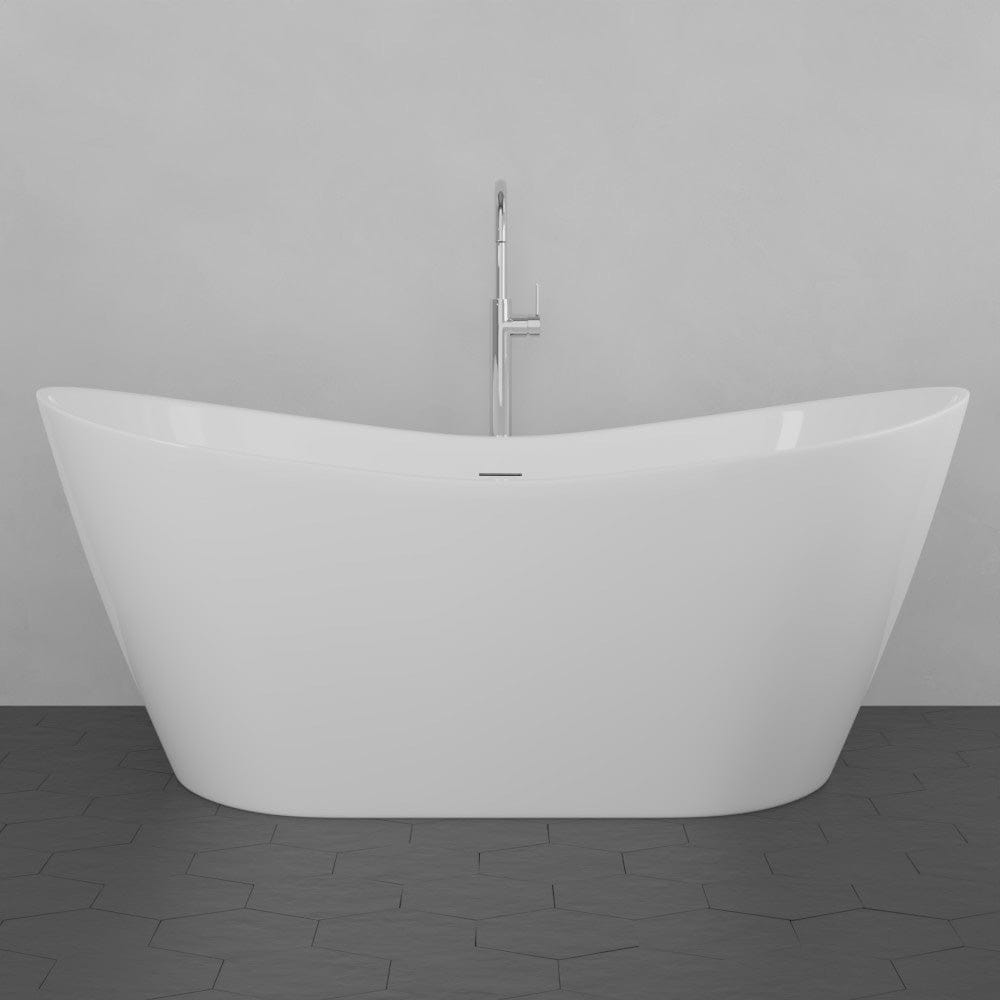 72" Extra Wide Crofton Acrylic Double-Slipper Freestanding Tub with Insulation