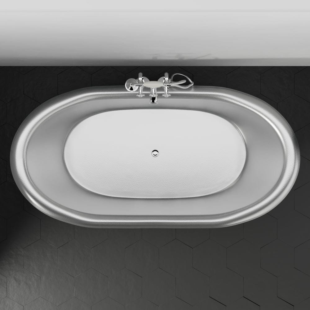 72" Findley Copper Double-Slipper Roll-Top Pedestal Tub - Nickel Interior