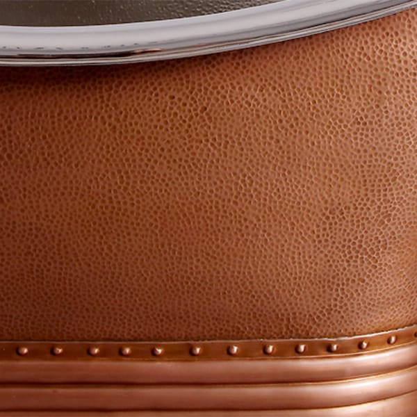 72" Findley Copper Double-Slipper Roll-Top Pedestal Tub - Nickel Interior