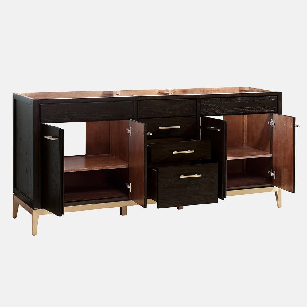 72" Forney Double Vanity for Rectangular Undermount Sinks - Dark Chocolate