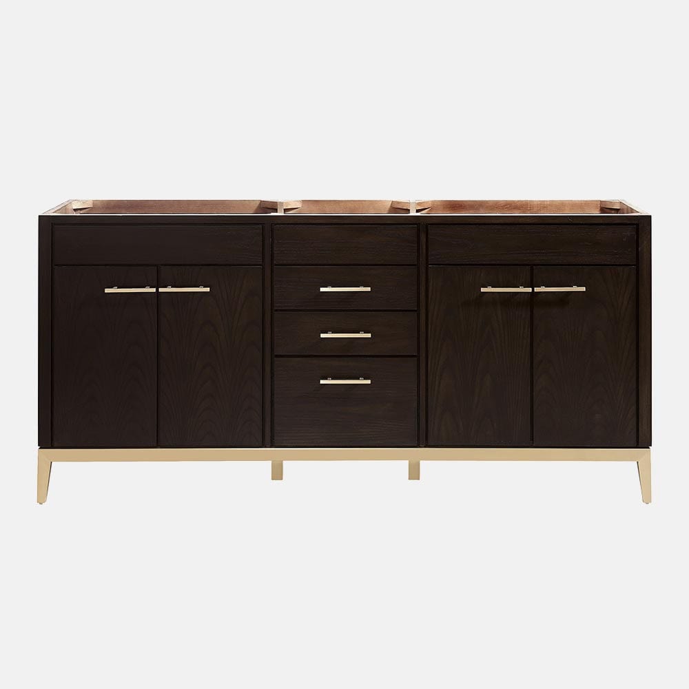 72" Forney Double Vanity for Rectangular Undermount Sinks - Dark Chocolate