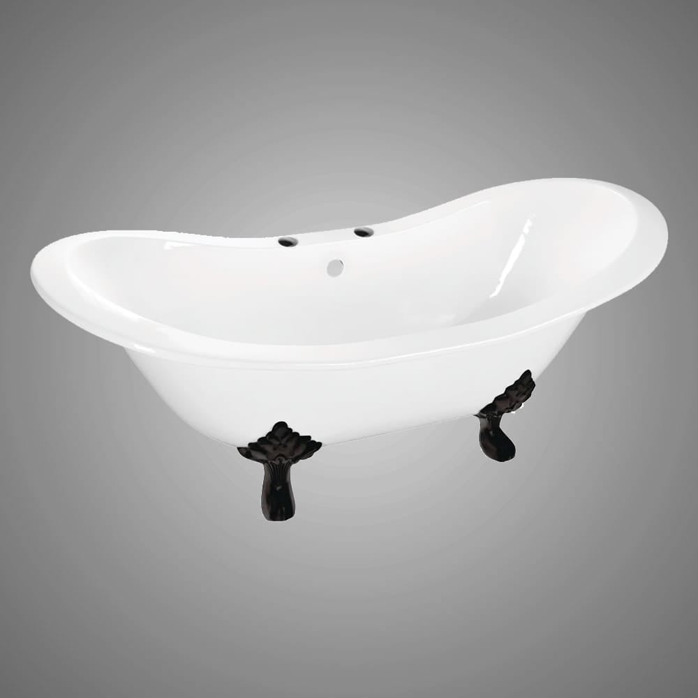 72" Hardin Cast Iron Double-Slipper Clawfoot Tub