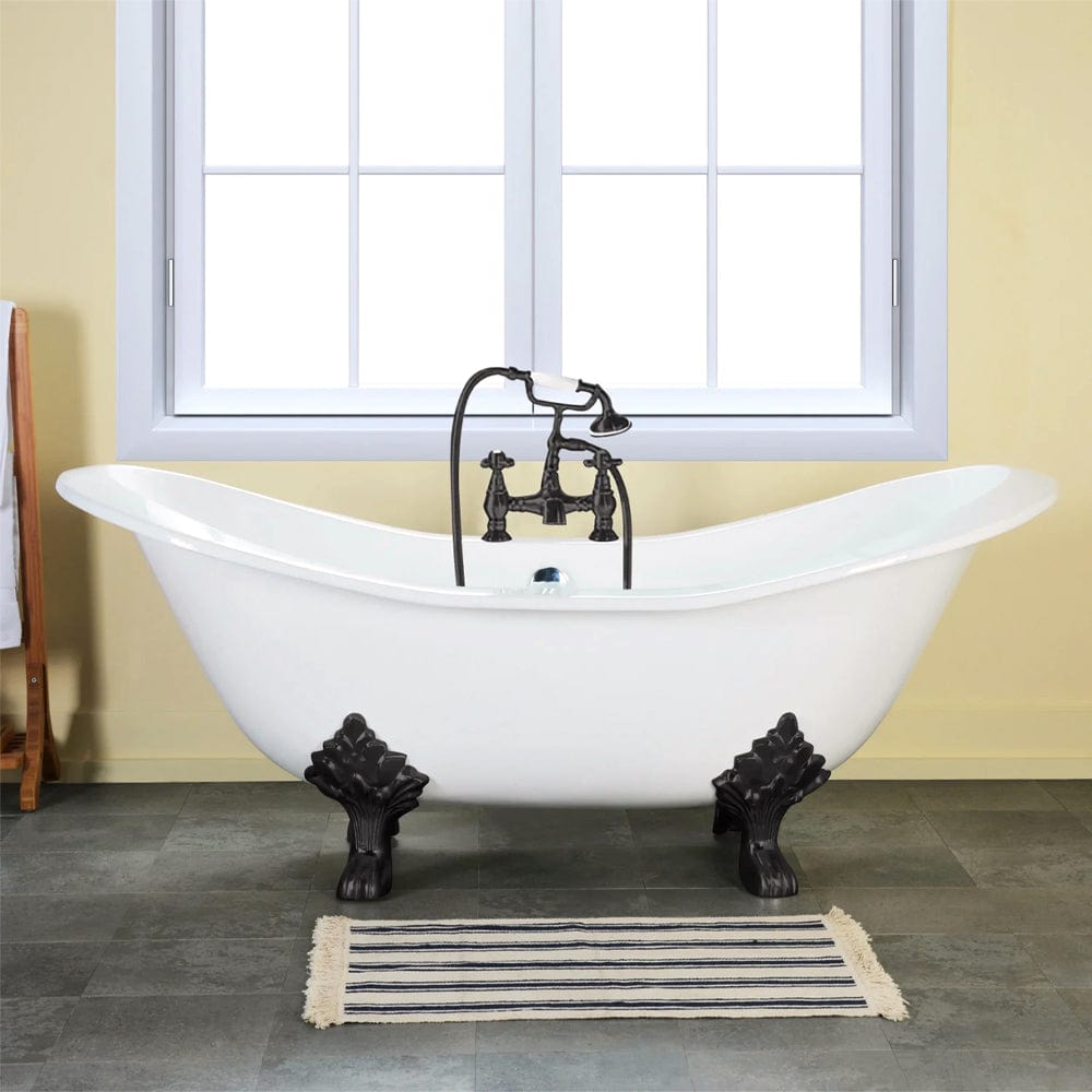 72" Hardin Cast Iron Double-Slipper Clawfoot Tub