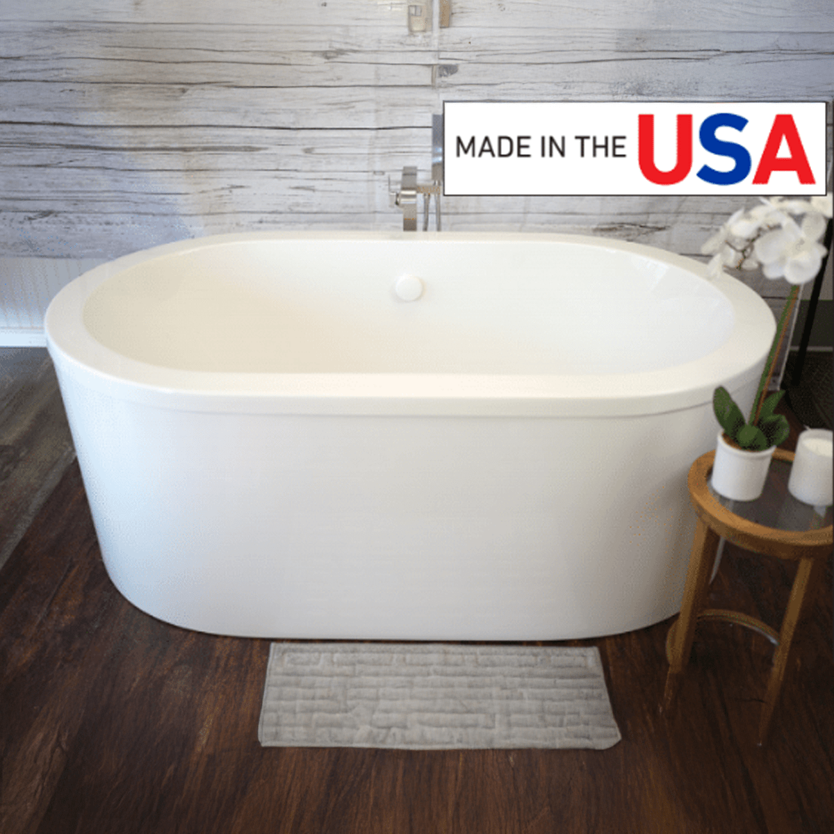 72" Lago Acrylic Freestanding Massage Tub