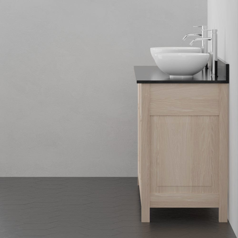 72" Vippis Unfinished Red Oak Raised Panel Double Vanity for Vessel Sinks - 34" Height