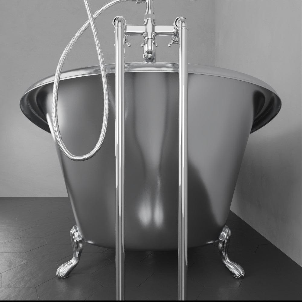 72" x 40" Klein Extra Wide Stainless Steel Clawfoot Double Slipper Bathtub Smooth - Matte Finish