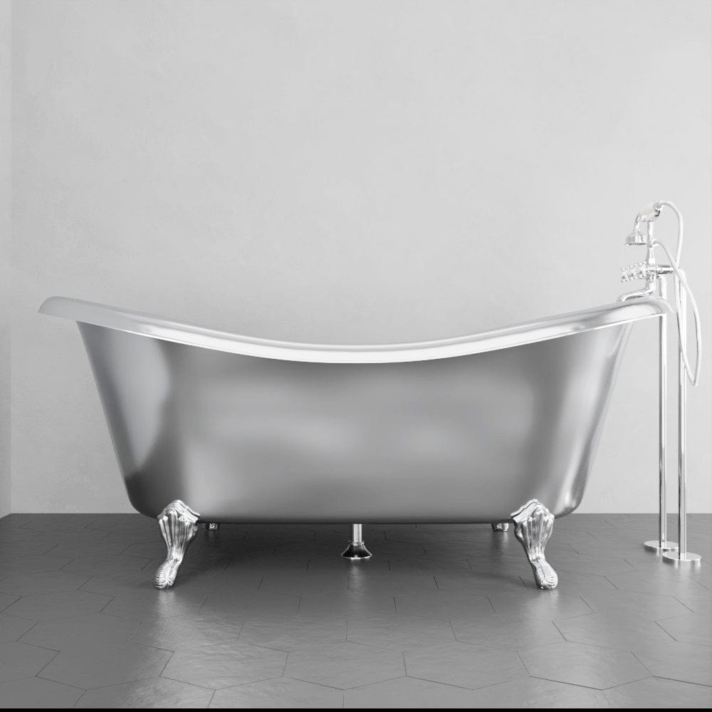 72" x 40" Sherman Extra Wide Stainless Steel Clawfoot Double Slipper Bathtub Smooth - Polished