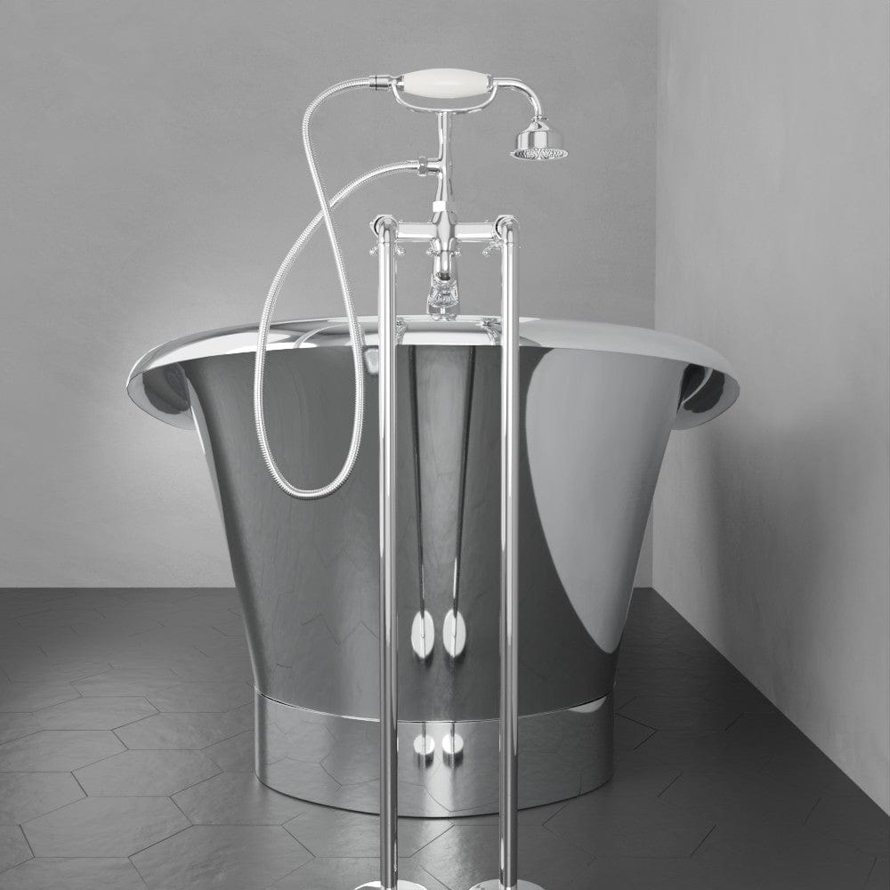 72" x 40" Vaughn Extra Wide Stainless Steel Double Slipper Boat Bathtub Smooth - Polished