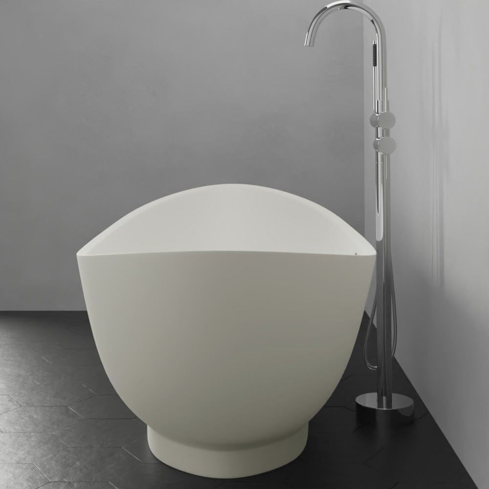 74" Bombay Solid Surface Stone Resin Freestanding Double-Slipper Bathtub