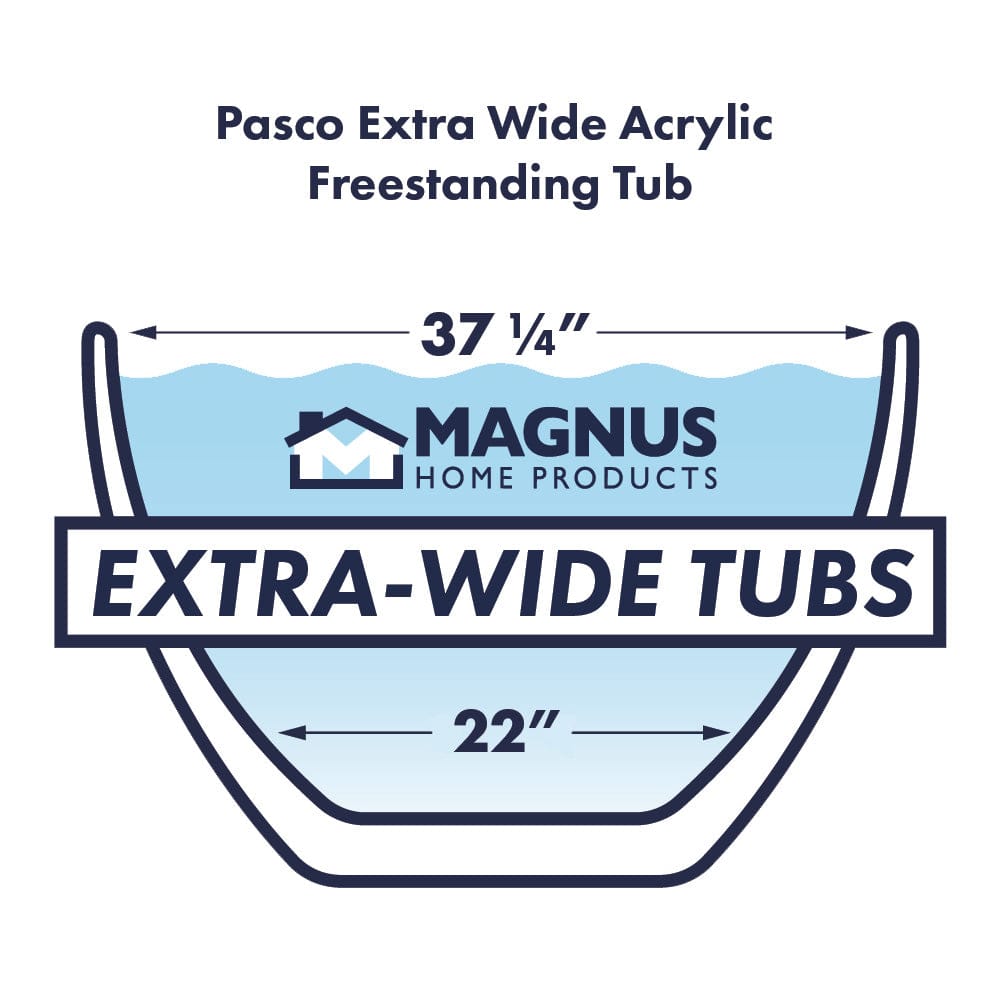 74" Pasco Extra Wide Acrylic Freestanding Tub