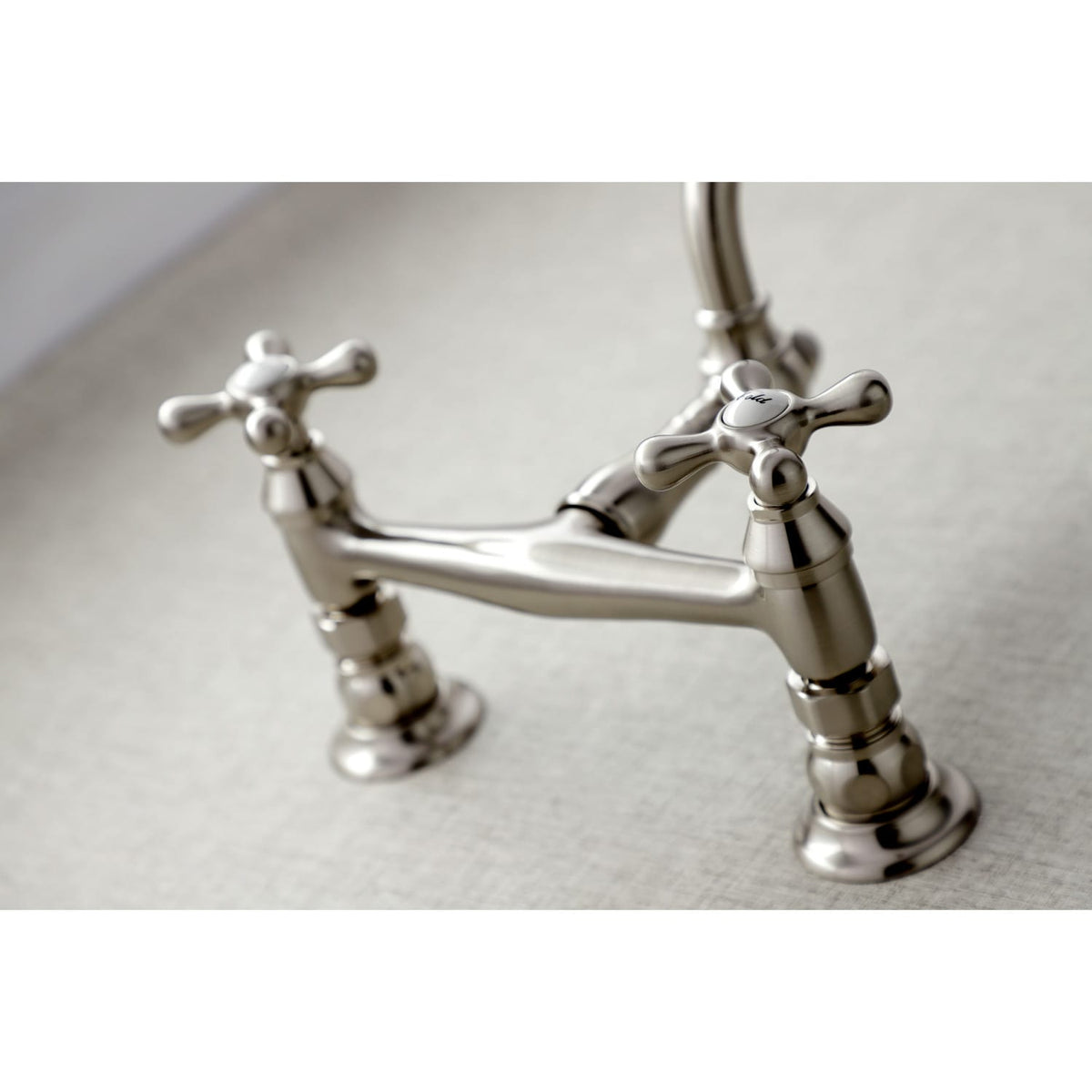Albany Adjustable Wall-Mount Bathroom Faucet - Cross Handles