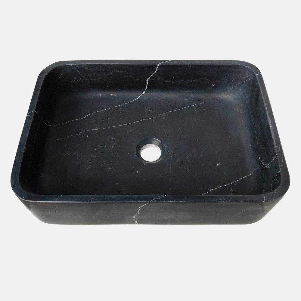 Almadane Smooth Honed Black Forest Marble Vessel Sink